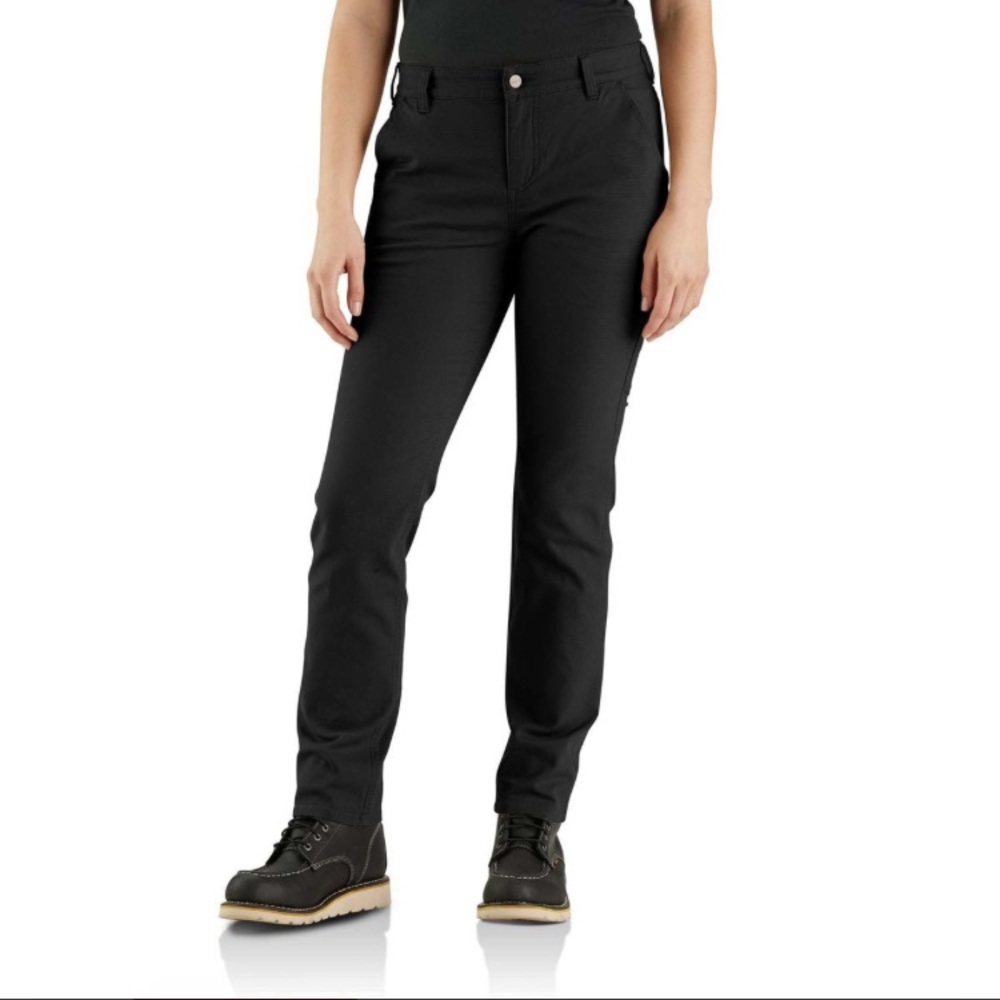 Carhartt Size 14 Regular Relaxed Fit Work Pants Black Womens - Picture 3 of 7